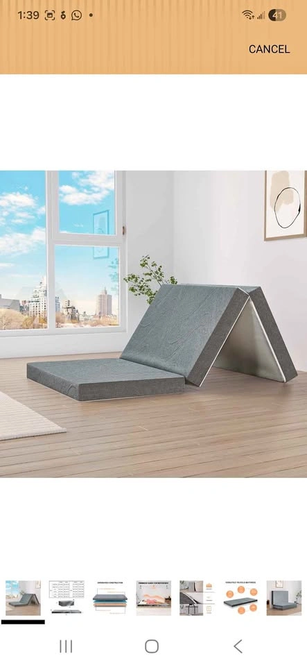 Tri-fold Memory Foam Floor Mattress