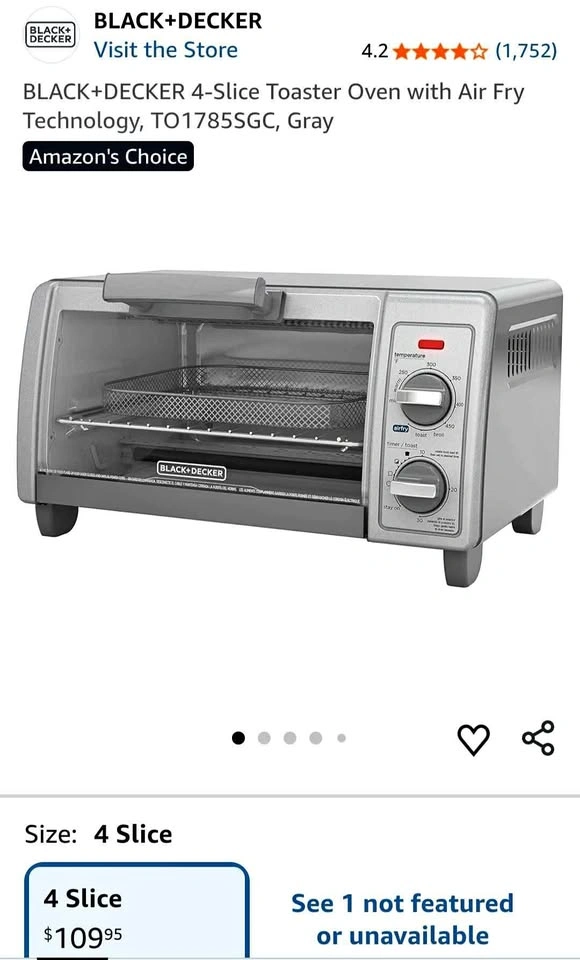 BLACK+DECKER 4-Slice Toaster Oven