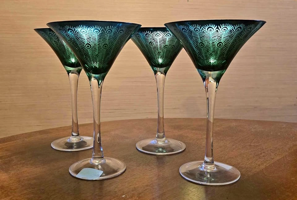Vintage Mid Century Martini & Cocktail Glass Set – 14pc