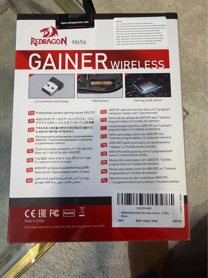 Redragon M656 Gainer Wireless Gaming Mouse 4000 DPI RGB - photo 2