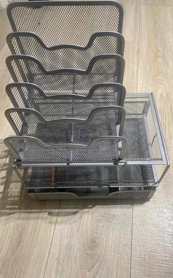 Metal Multi-Tier Desk Organizer with Drawer