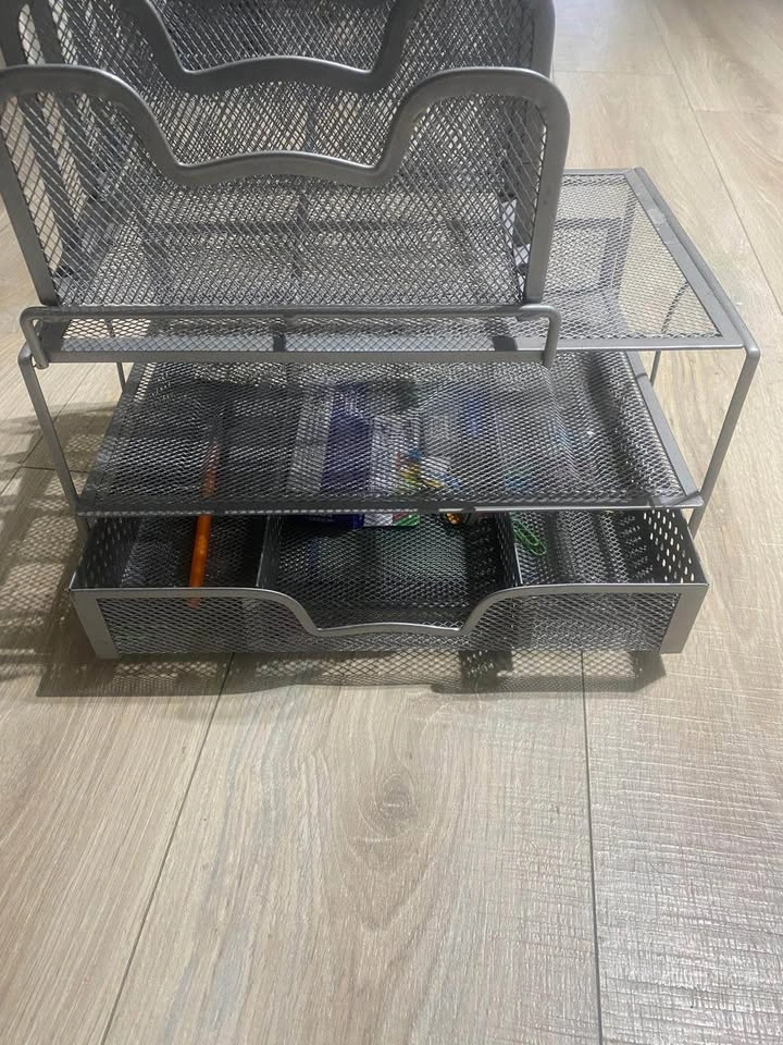 Metal Multi-Tier Desk Organizer with Drawer - photo 2