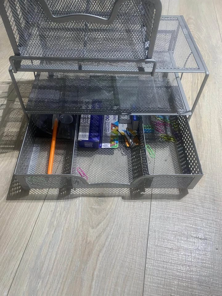Metal Multi-Tier Desk Organizer with Drawer - photo 3