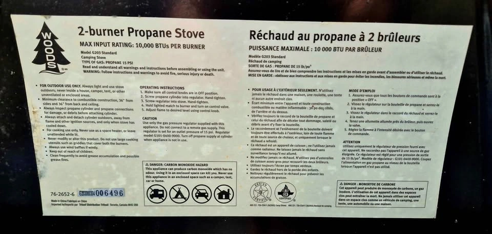 Woods 2-burner Propane Camping Stove - photo 2