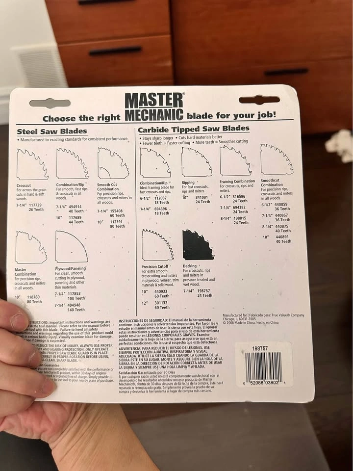 Master Mechanic 7-1/4" Decking Saw Blade - 24T - photo 2