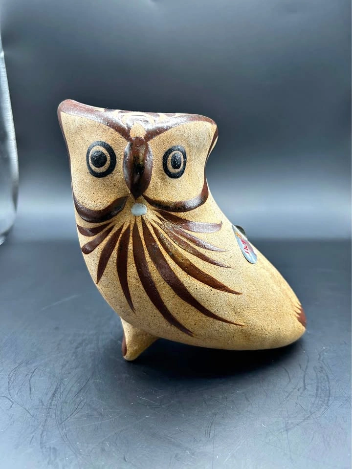 Handmade Tonala Mexican Owl Figurine