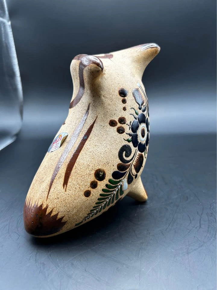 Handmade Tonala Mexican Owl Figurine - photo 3