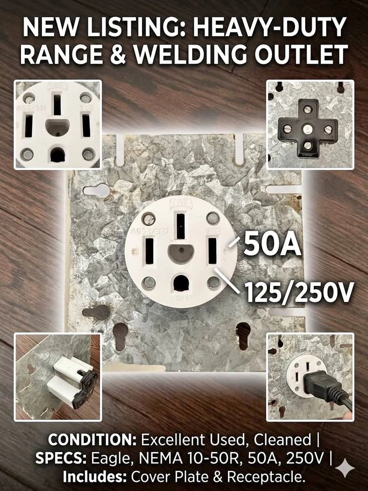 NEMA 10-50R Range & Welding Outlet - 50A 125/250V - Eagle
