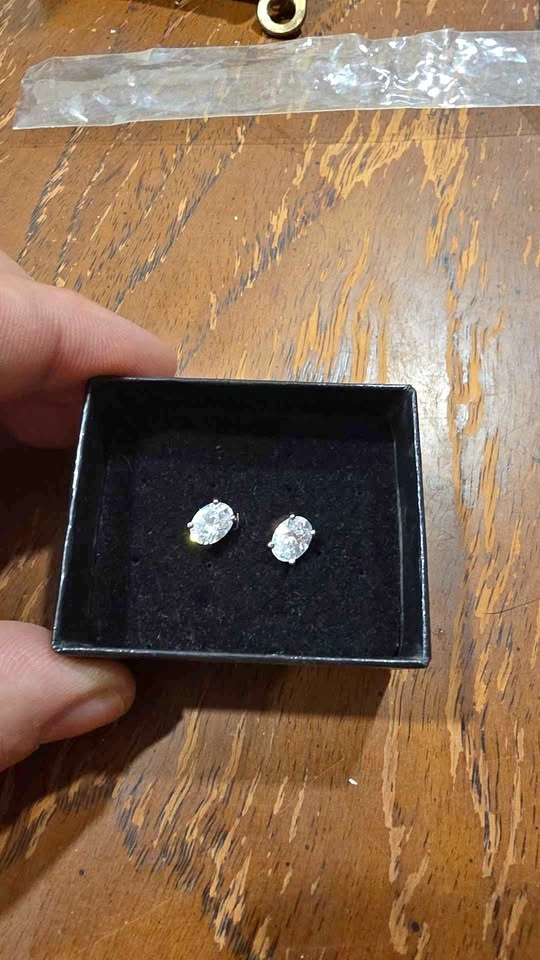 Sterling Silver Oval Cut Stud Earrings