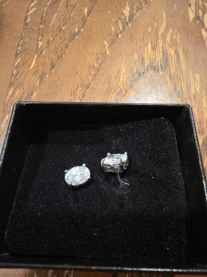 Sterling Silver Oval Cut Stud Earrings - photo 2