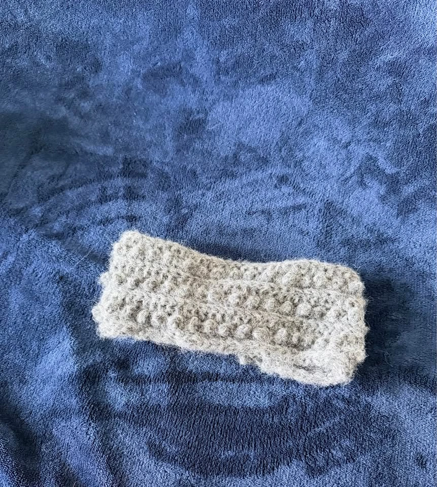 Gray knitted twisted headband ear warmer - photo 4