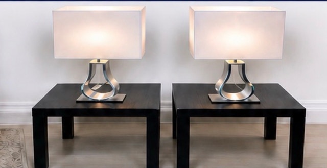 Two lamps and two side table