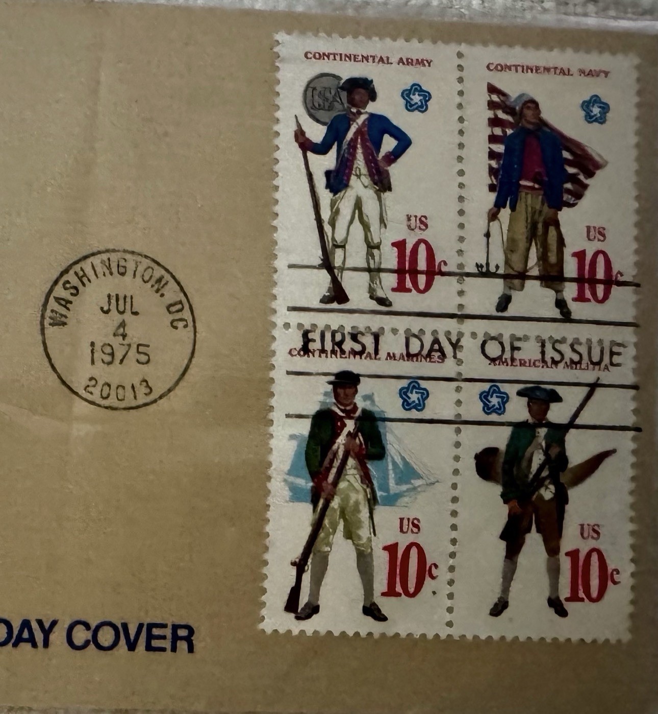 1975 Bicentennial First Day Cover Stamp and Coin - photo 3