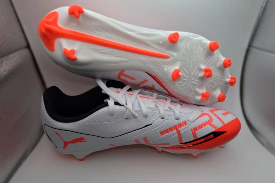 Puma Ultra 5 Play Soccer Cleats Size 11.5 White/Orange/Black - photo 2