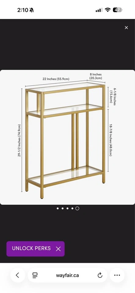 GOLD CONSOLE TABLE - photo 3
