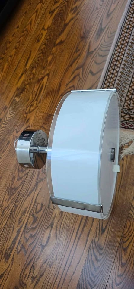 Modern White & Chrome Flush Mount Ceiling Light - photo 2