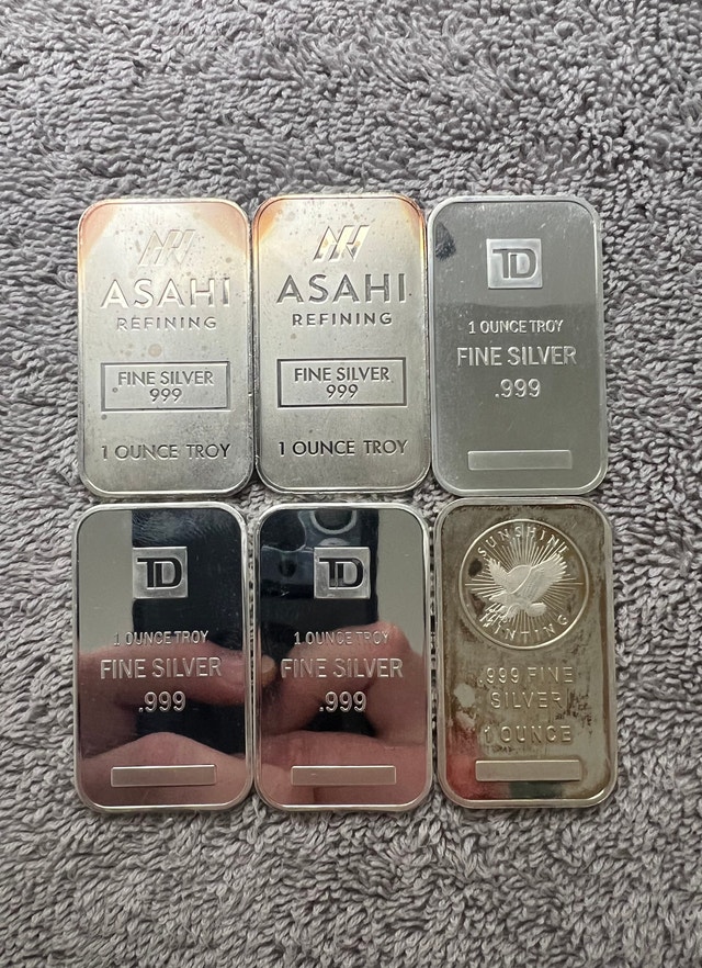 .999 1oz Fine Silver Bars