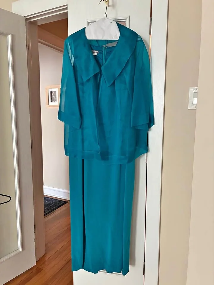 Formal Full Length Silk Dress and Jacket