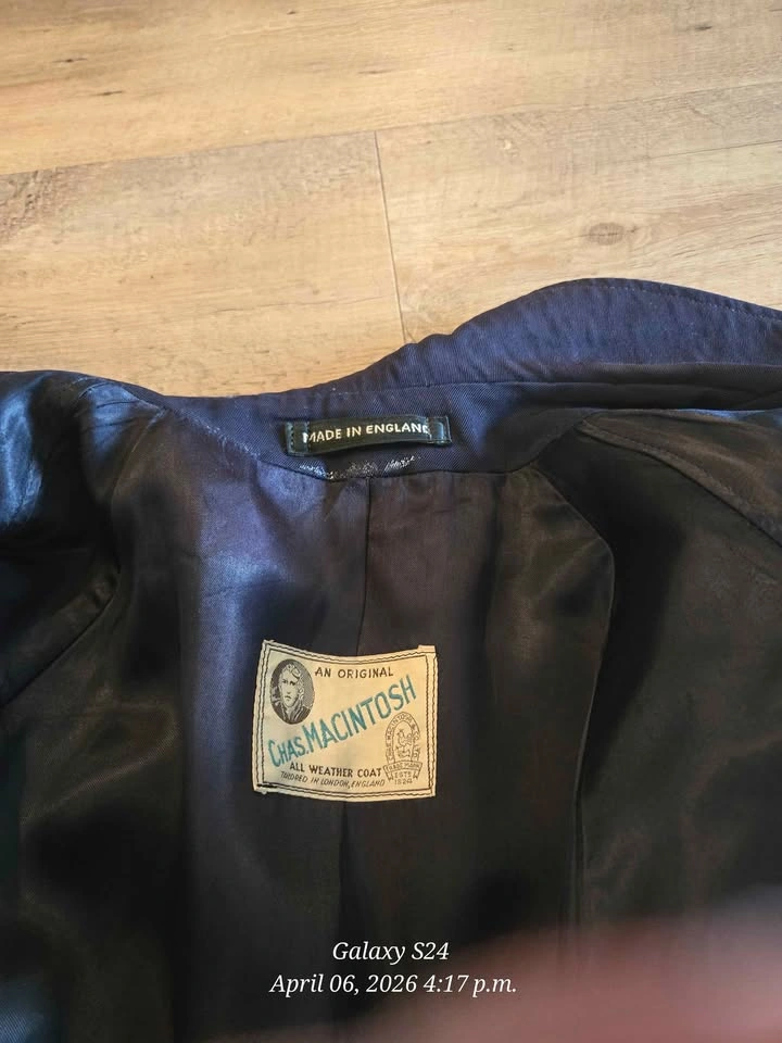 Chas. Macintosh navy blue all weather coat - photo 3