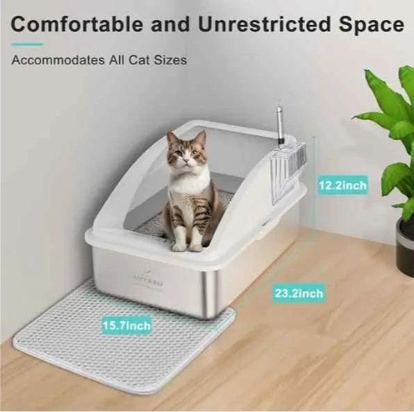 Stainless Steel XL Enclosed Cat Litter Box image indicator(5)