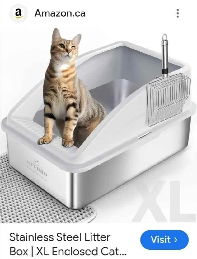 Stainless Steel XL Enclosed Cat Litter Box image indicator(6)