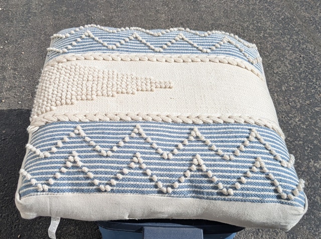 Boho Floor Pillow Yoga Meditation Seating (light blue + off whit - photo 2