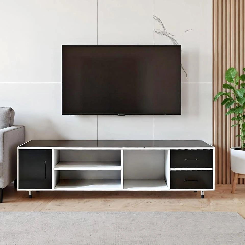 TV010 Glass Top Simple Modern TV Stand - A743 ~ $115