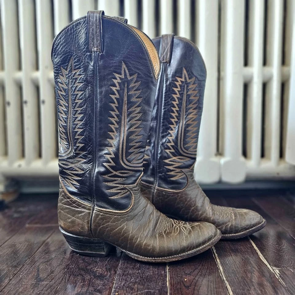 60s/ 70s Tony Lama Cowboy Boots Men’s 11 D Brown Leather