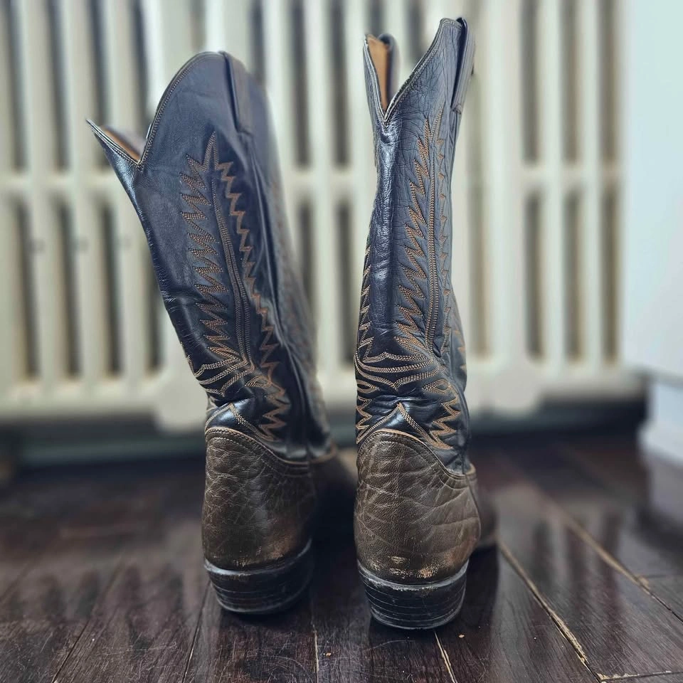 60s/ 70s Tony Lama Cowboy Boots Men’s 11 D Brown Leather - photo 5