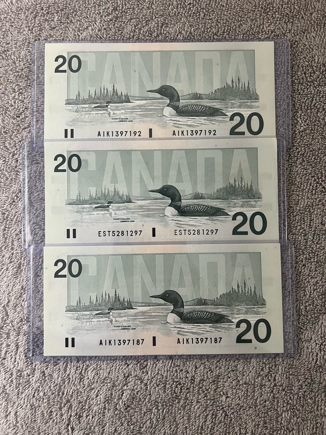 3* 20$ Paper Bills 1991 - photo 2