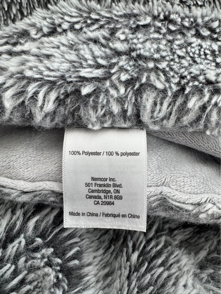Nemcor Grey Faux Fur Plush Throw Blanket - photo 2