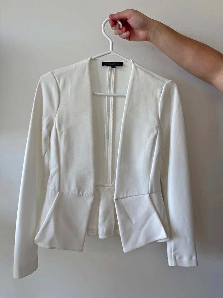 Dynamite White Peplum Blazer Size XS