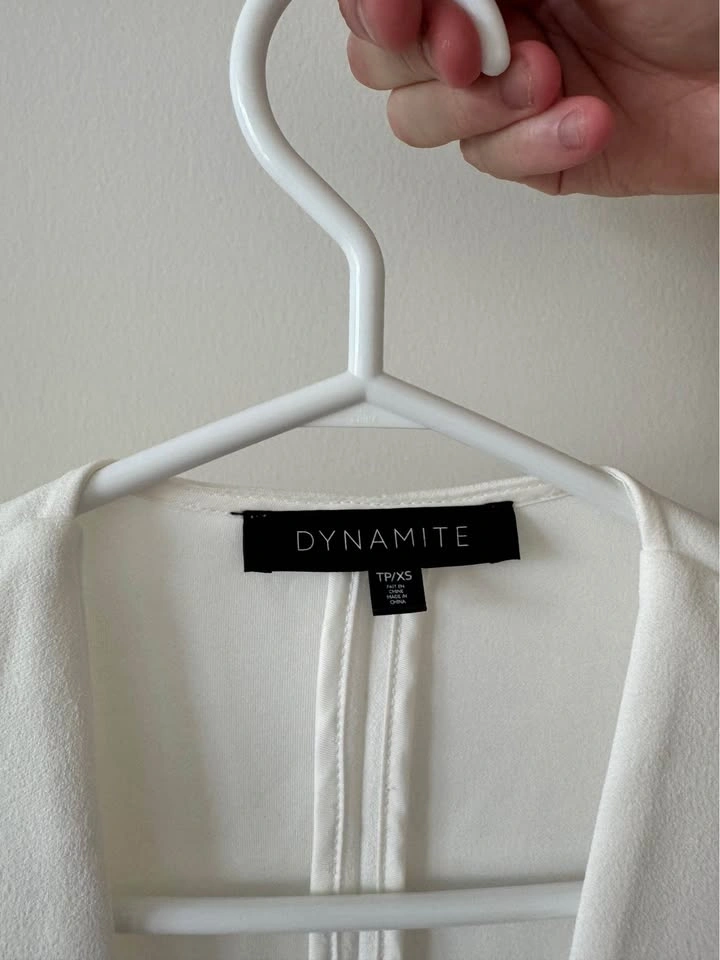 Dynamite White Peplum Blazer Size XS - photo 2