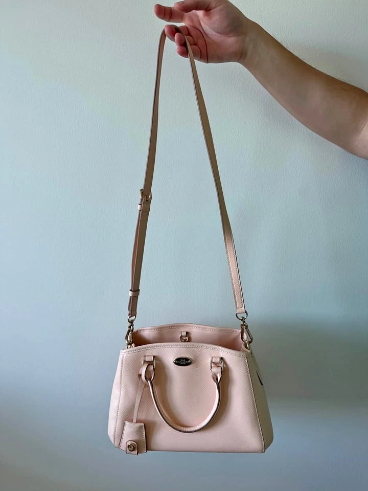 Coach Pink Leather Satchel Crossbody Bag