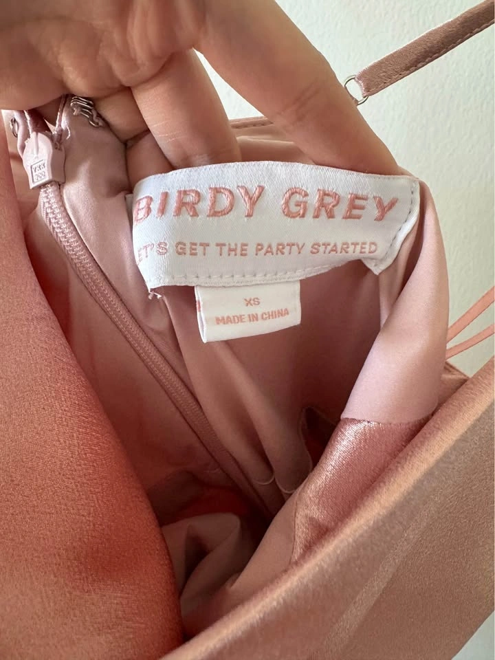 Birdy Grey Lisa Satin Cowl Neck Dress Rose Gold XS - photo 3
