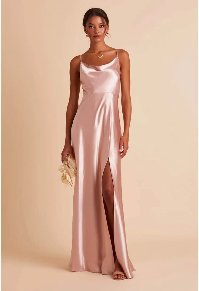 Birdy Grey Lisa Satin Cowl Neck Dress Rose Gold XS - photo 4