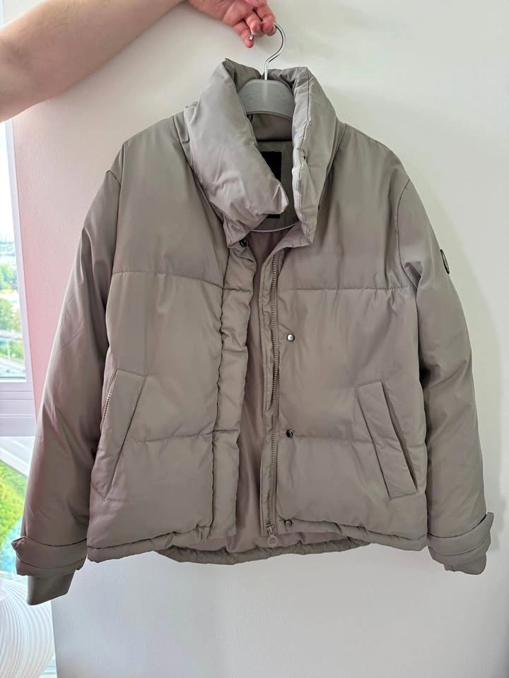 Cruelty-Free Taupe Puffer Jacket - Size S
