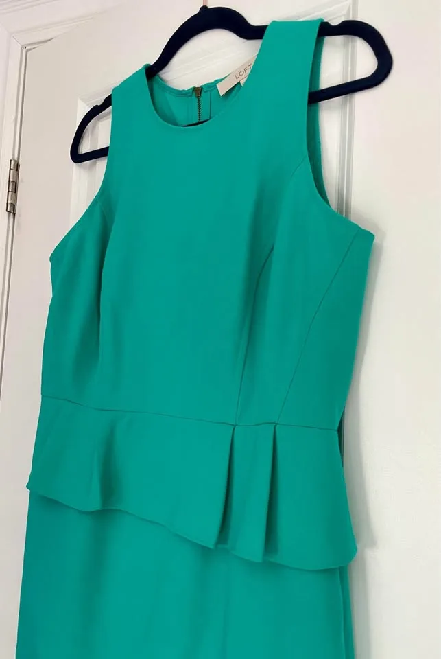 LOFT Teal Peplum Sheath Dress Size 10P (petite) image indicator(3)
