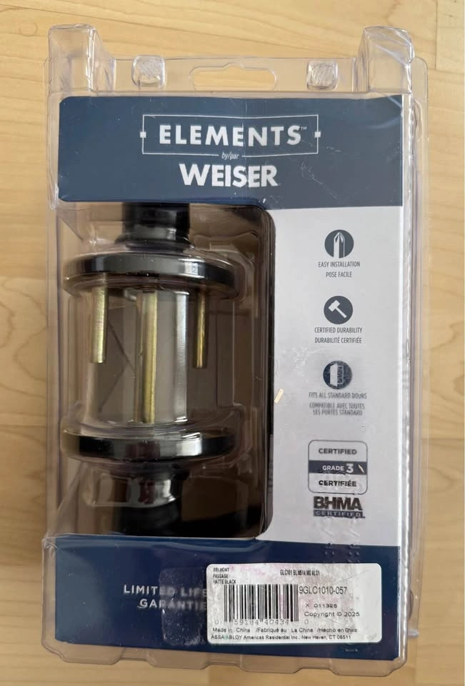 Brand New Weiser Belmont Passage Door Lever (Matte Black) - photo 5