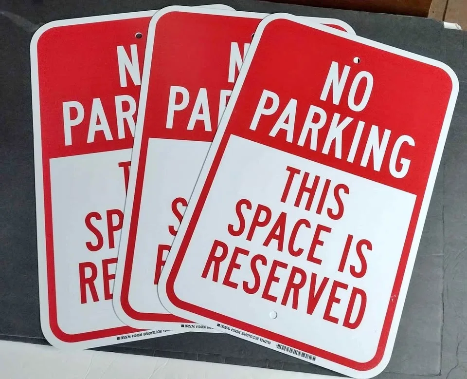 Brady Sign, "No Parking" - Red on White, 18"x12" $35/3 thumbnail