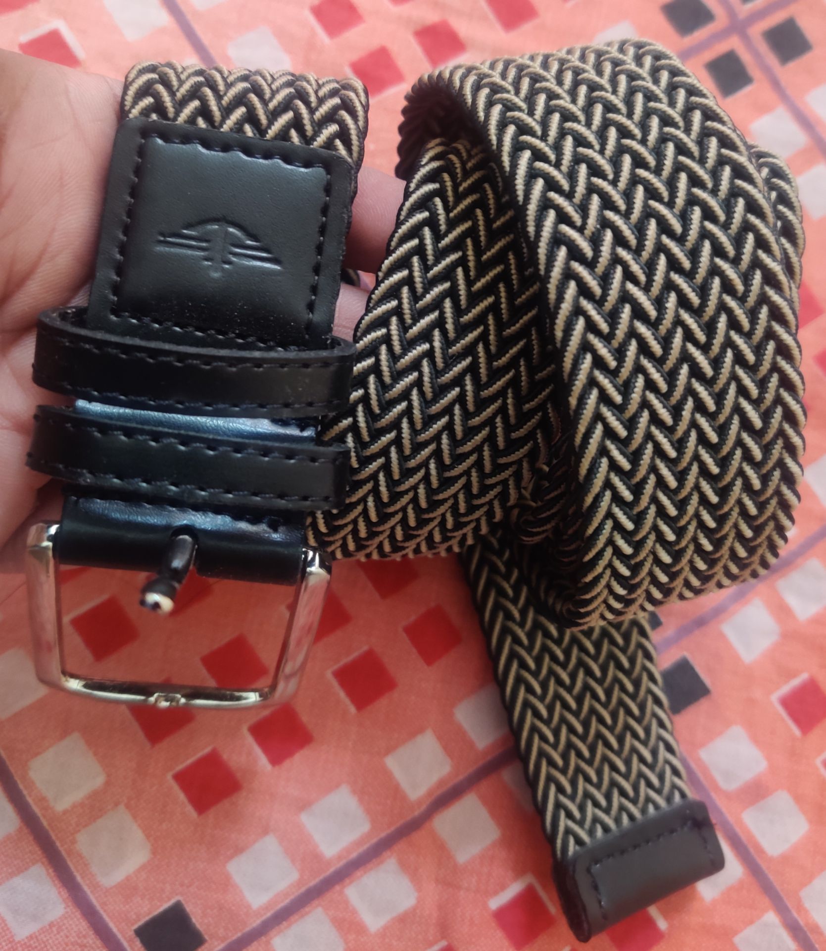 Brand New Docker Brand Braided Stretch Belt with Silver Tone Buc