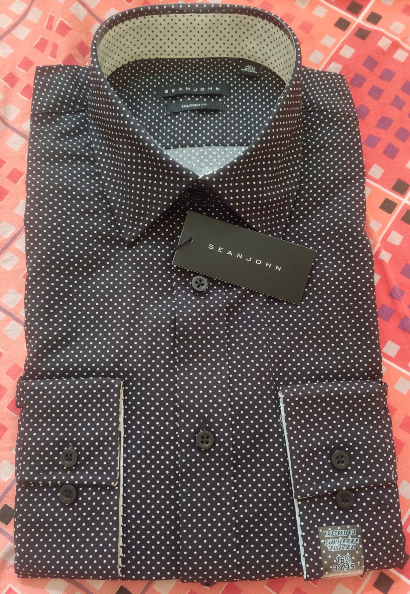 Sean John Men's Polka Dot Dress Shirt