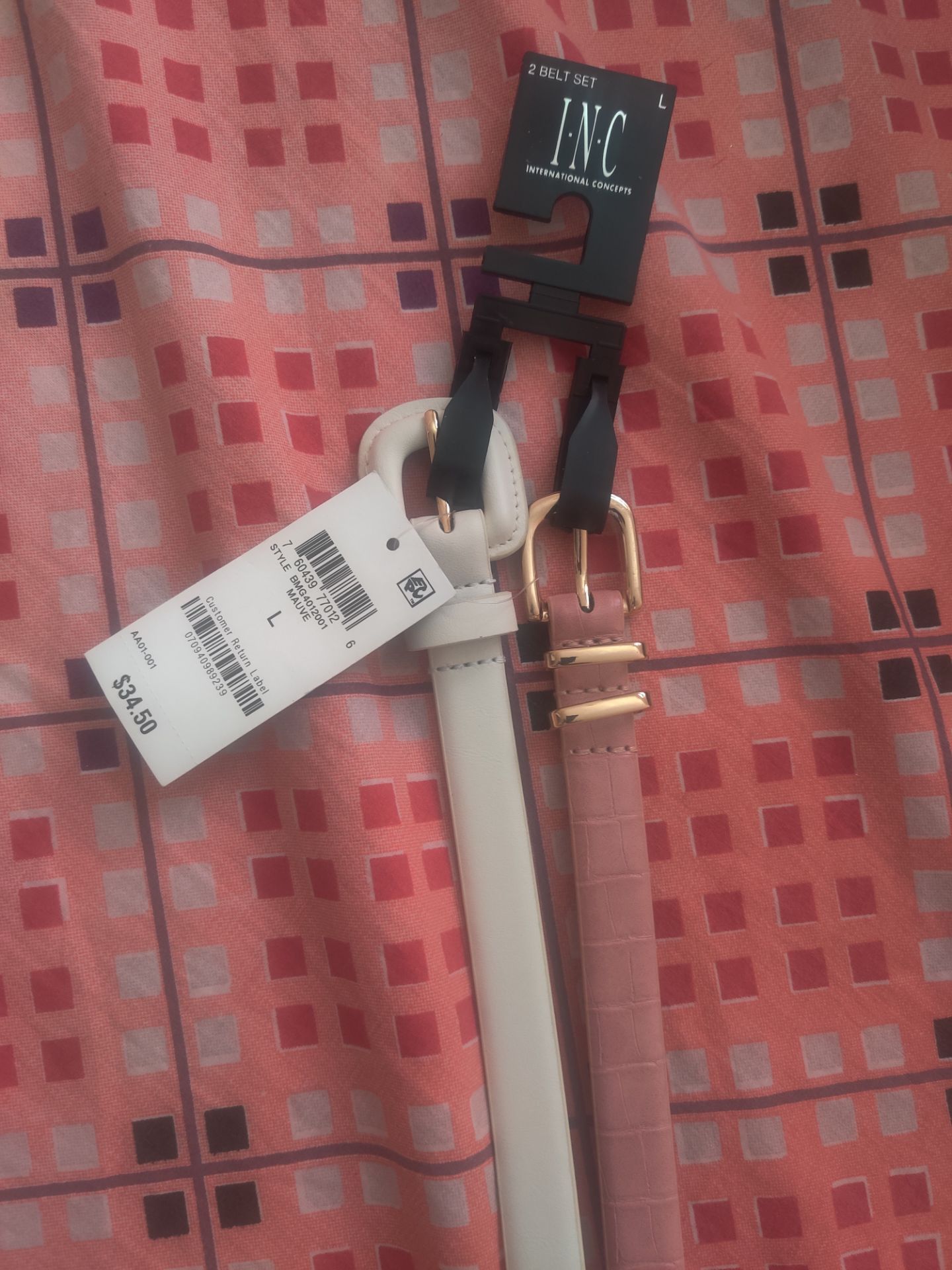 Brand New I.N.C. 2-Piece Belt Set - Size Large