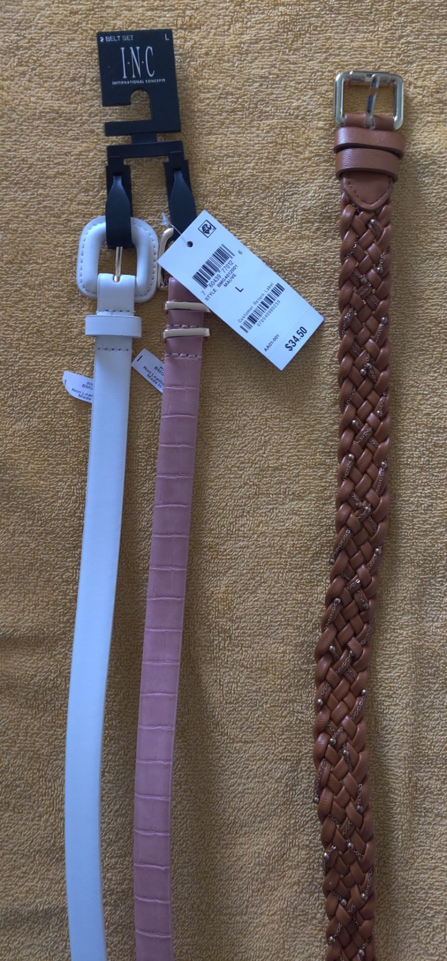 Brand New I.N.C. 2-Piece Belt Set - Size Large - photo 3