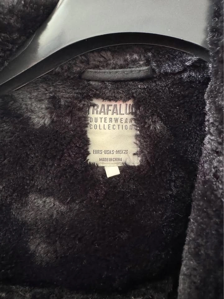 Zara Trafaluc Faux Shearling Biker Coat Size S - photo 2