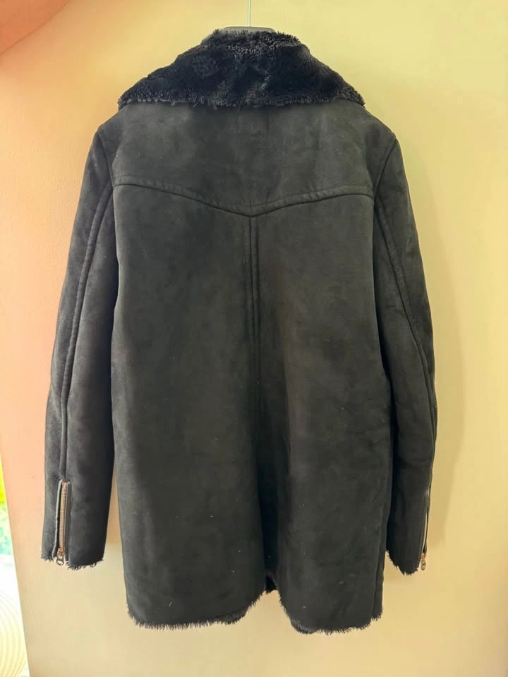 Zara Trafaluc Faux Shearling Biker Coat Size S - photo 4