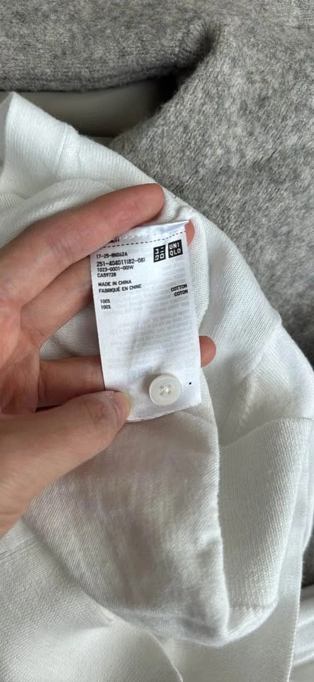 Uniqlo White Cotton V-Neck Cardigan Size M - photo 3