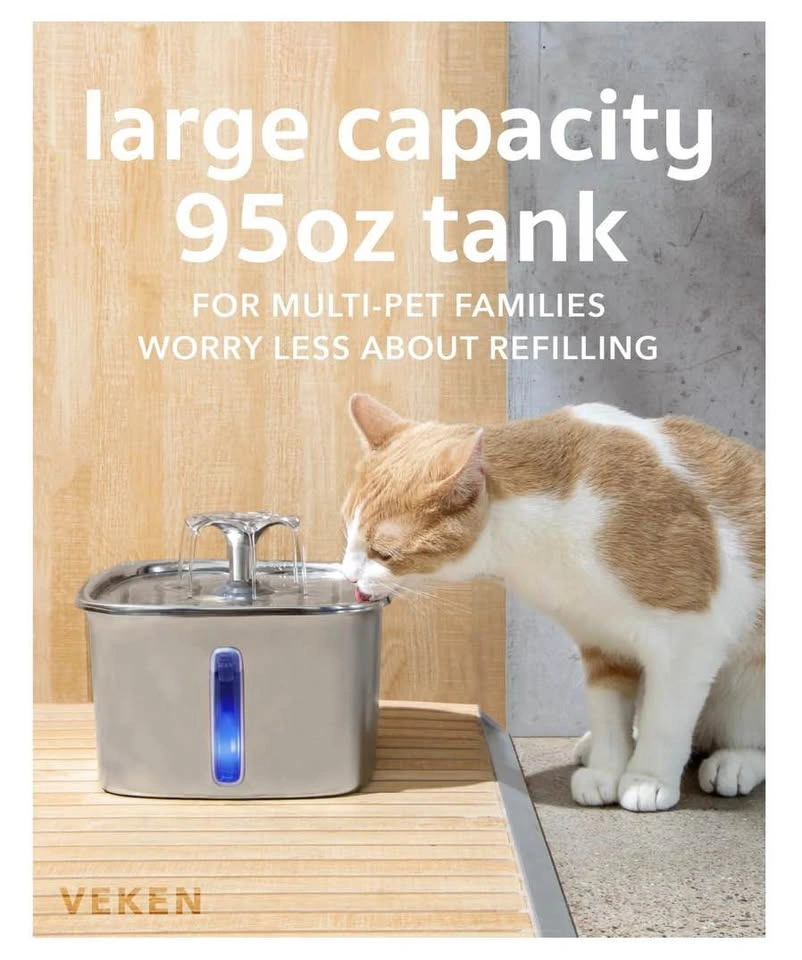 Brand New Veken 95oz Stainless Steel Pet Drinking Fountain - photo 4