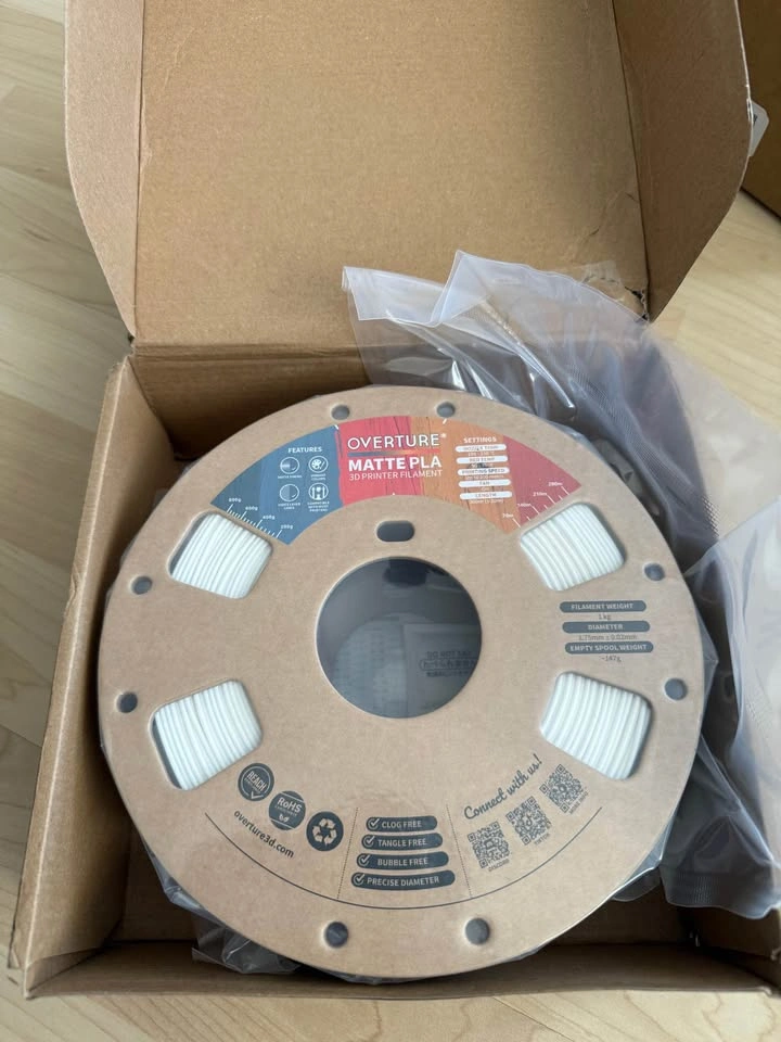 OVERTURE Matte PLA 3D Printer Filament 1.75mm, Matt Surface & Lo - photo 4