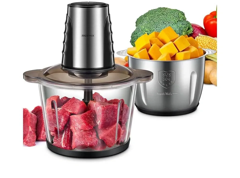 Reemix Food Processor with 2 Large Bowls (12 Cup + 12 Cup)